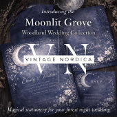 Moonlit Grove Celestial Woodland Wedding Kaart