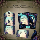 Moonlit Raven | Gotische bloemige trouwset. Save The Date
