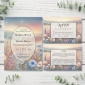 Moonlit Wildflower Whispers Wedding Kaart (Personaliseer de collectie van deze zelfstandige maker.)