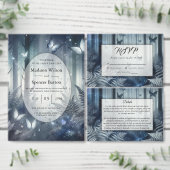 Midnight Magic en maanverlichte vleugels bruiloft Kaart (Personaliseer de collectie van deze zelfstandige maker.)