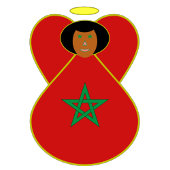 Moroccan Angel Christmas Flag Personalized Sneeuwbol