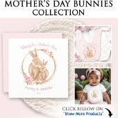 Eerste Moederdag Schattige konijntje wit roze Kaart