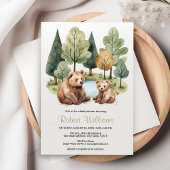 Mama beer avontuur wacht op baby shower uitnodigin kaart
