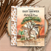 Moeder en Baby Giraffe Safari Baby shower Welkom Spandoek