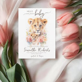 Safari Dierenleeuw Bloemen Moeder Baby shower Kaart