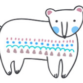 Moeder en Baby wit Beer Baby shower Vlaggetjes