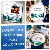Modern Mountain Grad Party Cadeaulabel