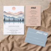 Mountain Lake Wedding RSVP Kaartje (Personaliseer de collectie van deze zelfstandige maker.)