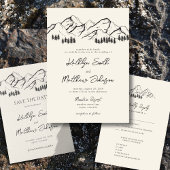 Mountain Pine Tree Modern Outdoor Engagement Party Kaart