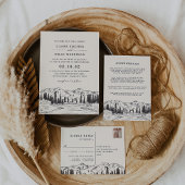 Mountain Sketch Personalized Wedding Sticker