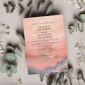 Berg Rustieke Zonsondergang Waterverf QR Code Brui Kaart