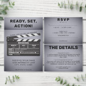 Donker Grijs Vignette Bruiloft RSVP Kaartje (Personaliseer de collectie van deze zelfstandige maker.)