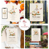 Paddestoel pompoen vlinder Woodland Baby shower Ronde Sticker