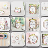 Paddenstoel baby shower bosgebied ronde sticker