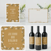 Custom Mustard Yellow Daisy Flowers Wedding Names Bedankkaart