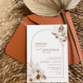 Boho Pampas Terracotta Wedding Bedankt Briefkaart