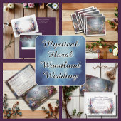 Romantische Floral Forest Path bruiloft uitnodigin Kaart