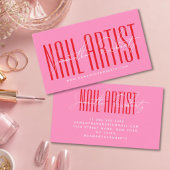 Nagelartiest moderne typografie script blauw visitekaartje