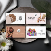 Afro-Amerikaanse manicure salon QR-code Visitekaartje