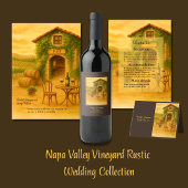 Elegante Napa Valley Vineyard rustieke bruiloft Informatiekaartje