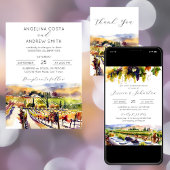 Napa Valley wijngaard waterverf bruiloft gejuich Wijn Etiket