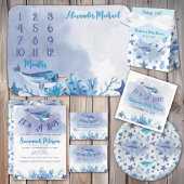 Narwhal onder het Zee Baby shower Kaart