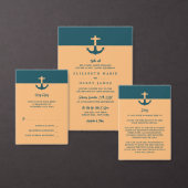 Nautical Anchor - Coral Blue - Beach Weddenschap Kaart (Personaliseer de collectie van deze zelfstandige maker.)