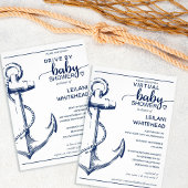 Boeken voor de Baby Nautical Navy Blue Anchor Informatiekaartje