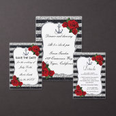 Nautical Anchor Silver Black Stripes Weddenschap Magneet (Personaliseer de collectie van deze zelfstandige maker.)