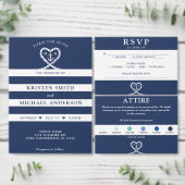 Nautisch Blauw Touw Hart Anker Monogram Bruiloft Ronde Sticker (Personaliseer de collectie van deze zelfstandige maker.)