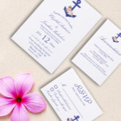 Nautical Floral Summer Wedding Sparkling Wijnetiket