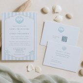 Textured Coastal Seashell Nautical Bridal Shower Kaart