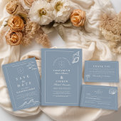 Nautische Hand getrokken bruiloft RSVP Kaartje