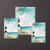 Nautische Vuurtoren Bruiloft Reclamebord Met Voetstuk (Personaliseer de collectie van deze zelfstandige maker.)