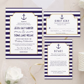 Nautical Navy & White Stripe Anchor Wedding