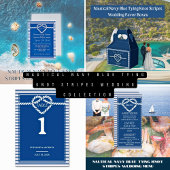 Nautical Navy Blue Tying Knot Stripes Bruiloft Bedankdoosjes