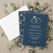 Modern Roos Gold Rings Bruiloft Receptie Kaart (Personaliseer deze collectie van deze onafhankelijke maker. Test)