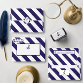 Nautical Stripe & Navy Blue Anker Bruiloft Welkom Poster (Personaliseer de collectie van deze zelfstandige maker.)