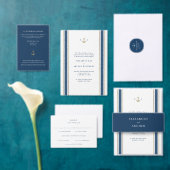 Monogram blauw en wit anker paar kartonnen onderzetters (Personaliseer de collectie van deze zelfstandige maker.)