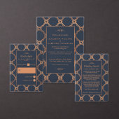 Geometrische Kunst Deco Gatsby Wedding Plaatskaartje (Personaliseer de collectie van deze zelfstandige maker.)