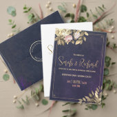 Elegante Navy Gold Blush accenten bruiloft Folie Uitnodiging (Personaliseer deze collectie van deze onafhankelijke maker. Test)