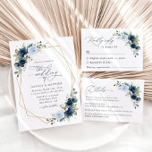 Marine Bloemen, Blauwe Bloemen, Boho, Bloemen brui Vellum Uitnodigingen