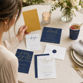 Navy Gold formele minimalistische bruiloft Bedankzakje