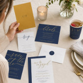 Marine Goud Formeel Minimalistisch Decor Bruiloft Servet