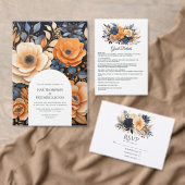 Navy Blue, Burnt Orange & Champagne Couples Shower Kaart (Personaliseer de collectie van deze zelfstandige maker.)