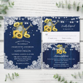 Marine Blauw Zonnebloem Hout Watering Can Wedding Gastenboek (Personaliseer de collectie van deze zelfstandige maker.)