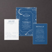 Sterrennacht hemelblauw bruiloft details informatiekaartje (Personaliseer de collectie van deze zelfstandige maker.)