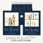 Kerstfeestdag Elegant Classic Navy Blue Wrapp Cadeaupapier