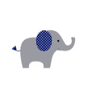 Blauw Baby shower met olifant Waterfles Etiket