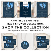 Diaper Raffle Navy Blue Baby shower Enclosure Kaar Informatiekaartje